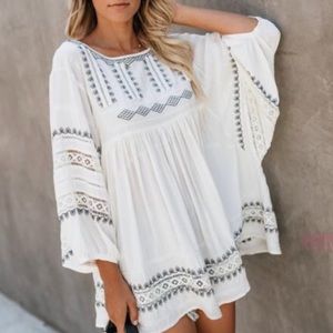 VICI Collection Embroidered Boho Tunic